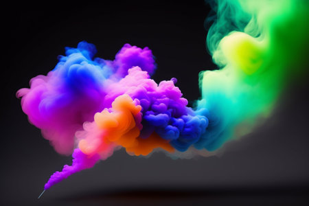 Abstract colorful ink and smoke wavesの写真素材