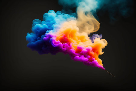 Abstract colorful ink and smoke wavesの写真素材