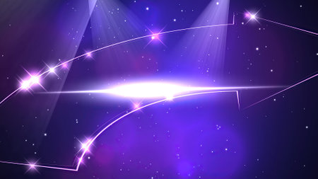 Shining Lights And  particles Backgroundの写真素材