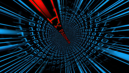 Drive through  the password security  data tunnelの写真素材