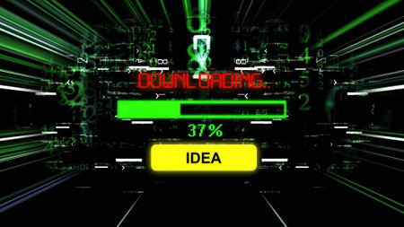 Downloading idea progress bar on the screenの写真素材