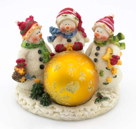 snowmen christmas decor for background or postcardの写真素材