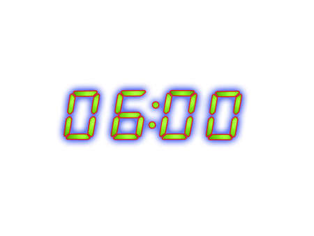 digital alarm clock with green digitsの写真素材