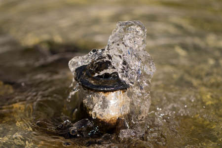 Small Fountain in the city parkの写真素材