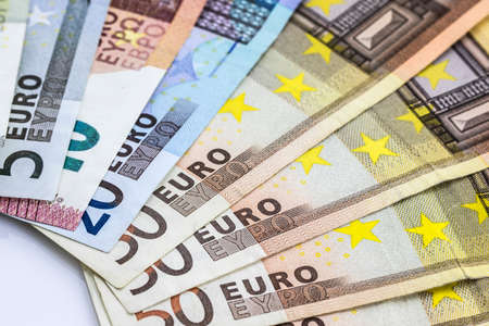 any Euro banknotes in detail. The Macroの写真素材