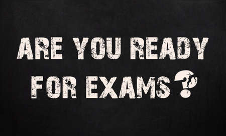 Are You Ready For Exams. chalkboard texture.の写真素材