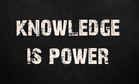 Knowledge is power written on a chalkboard.の写真素材