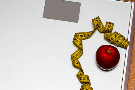 Weight scale instrument for measurement balance of people body concept.の写真素材