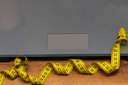 Weight scale instrument for measurement balance of people body concept.の写真素材