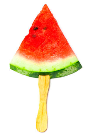 Watermelon slice popsicles isolated on white background.の写真素材