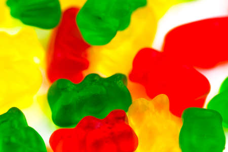 background with colorful gummy bears. The view from the top. Closeupの写真素材