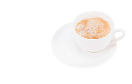 cup of coffee isolated on white background with copy space.の写真素材