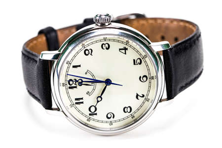 men's wrist watch isolated on white background.