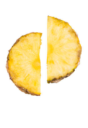 pineapple slice isolated on the white background.の写真素材