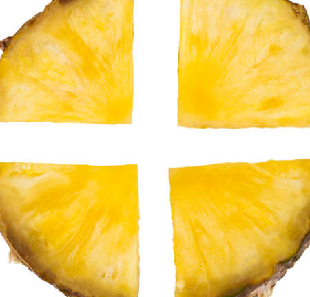 pineapple slice isolated on the white background.の写真素材