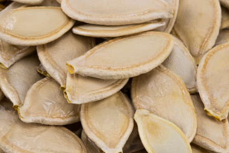 texture background pumpkin seeds close-up . Overhead view.の写真素材