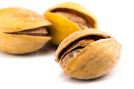 The Salted pistachios isolated on white background