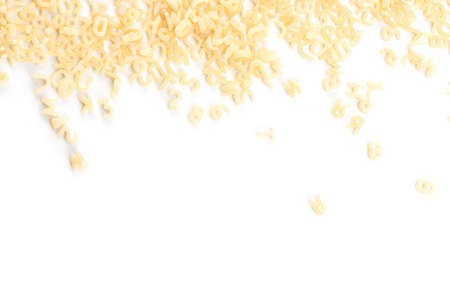 background of raw pasta with copy space.の写真素材