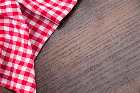 Napkin on the wooden background with copy space. Top view.の写真素材