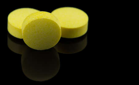 The colorful medicine. Pharmacy on black background.の写真素材