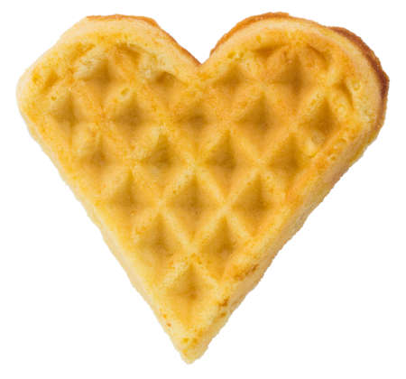 Freshly baked belgian waffles isolated on white background.の写真素材