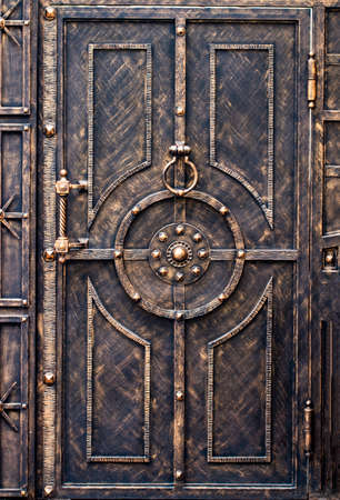 ornate wrought-iron elements of metal gate decoration.の写真素材