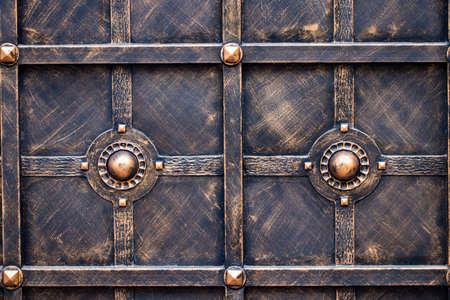 ornate wrought-iron elements of metal gate decoration.の写真素材