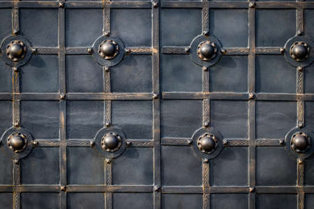ornate wrought-iron elements of metal gate decoration.の写真素材
