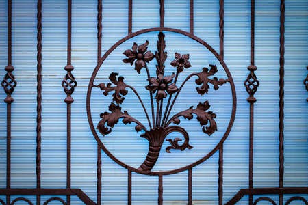 The fragment of forged metal products. close-up.の写真素材