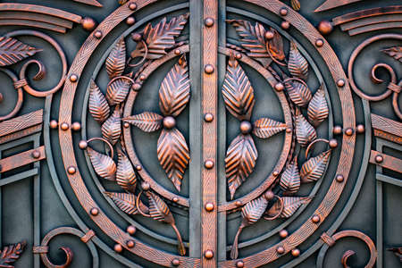 The fragment of forged metal products. close-up.の写真素材