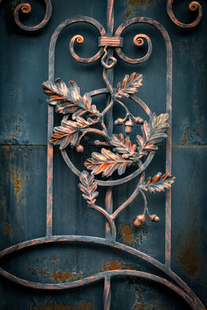 The fragment of forged metal products. close-up.の写真素材