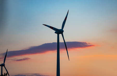 group of windmills for renewable electric energy production.の写真素材