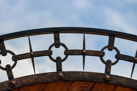The fragment of forged metal products. close-up.
