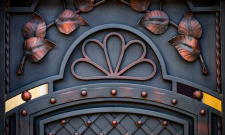 The fragment of forged metal products. close-up.の写真素材