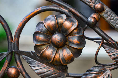 The fragment of forged metal products. close-up.の写真素材