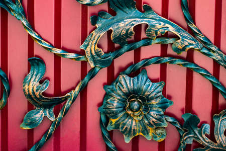 The fragment of forged metal products. close-up.の写真素材