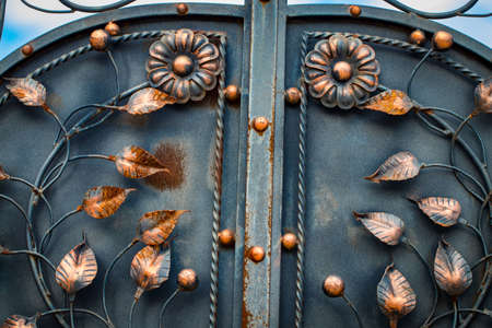 The fragment of forged metal products. close-up.の写真素材