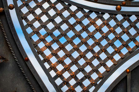 The fragment of forged metal products. close-up.の写真素材