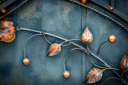 The fragment of forged metal products. close-up.の写真素材