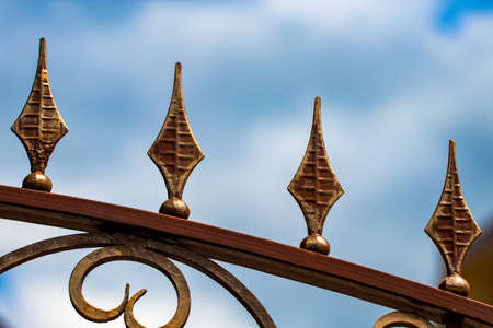 The fragment of forged metal products. close-up.の写真素材