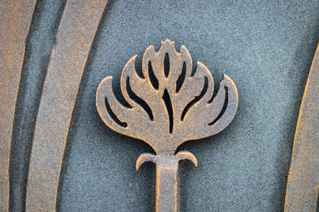 The fragment of forged metal products. close-up.の写真素材