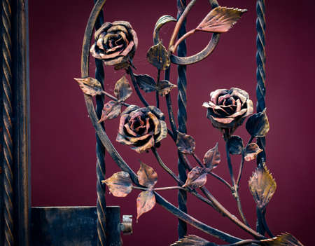 The fragment of forged metal products. close-up.の写真素材