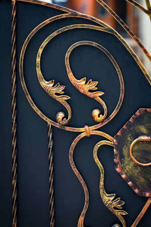 The fragment of forged metal products. close-up.