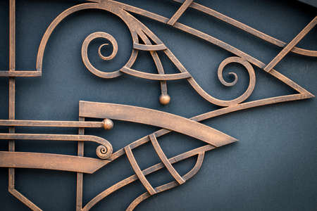 The fragment of forged metal products. close-up.の写真素材