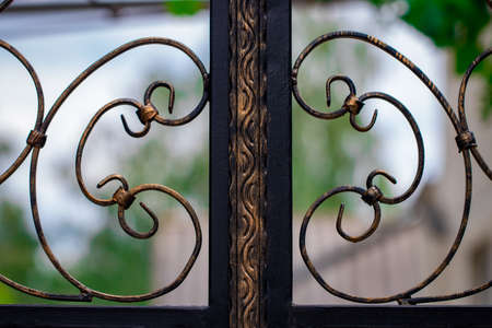 The fragment of forged metal products. close-up.の写真素材