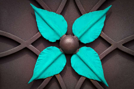 beautiful decorative metal elements forged wrought iron gates.の写真素材