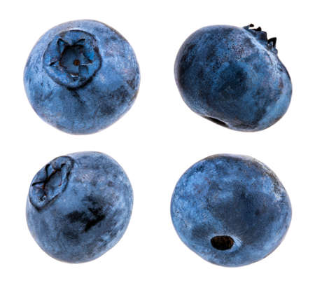 Blueberry. Fresh raw berries isolated on white background.の写真素材