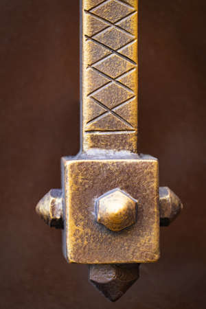 wrought-iron gates, ornamental forging, forged elements close-up.の写真素材