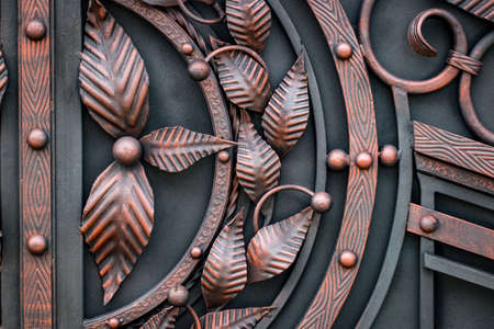 The fragment of forged metal products. close-up.