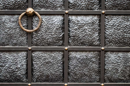 Beautiful decorative metal elements forged wrought iron gates.の写真素材